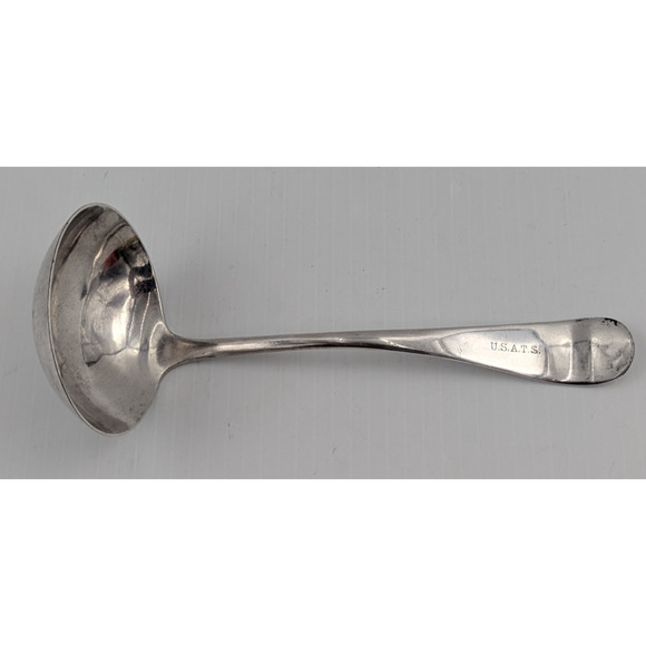 Vintage USATS Gravy Ladle Silverplate HOlmes & Edwards 12 Flatware 7" - Picture 1 of 9
